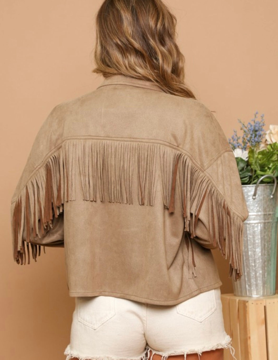 Mocha Fringe Suede Jacket