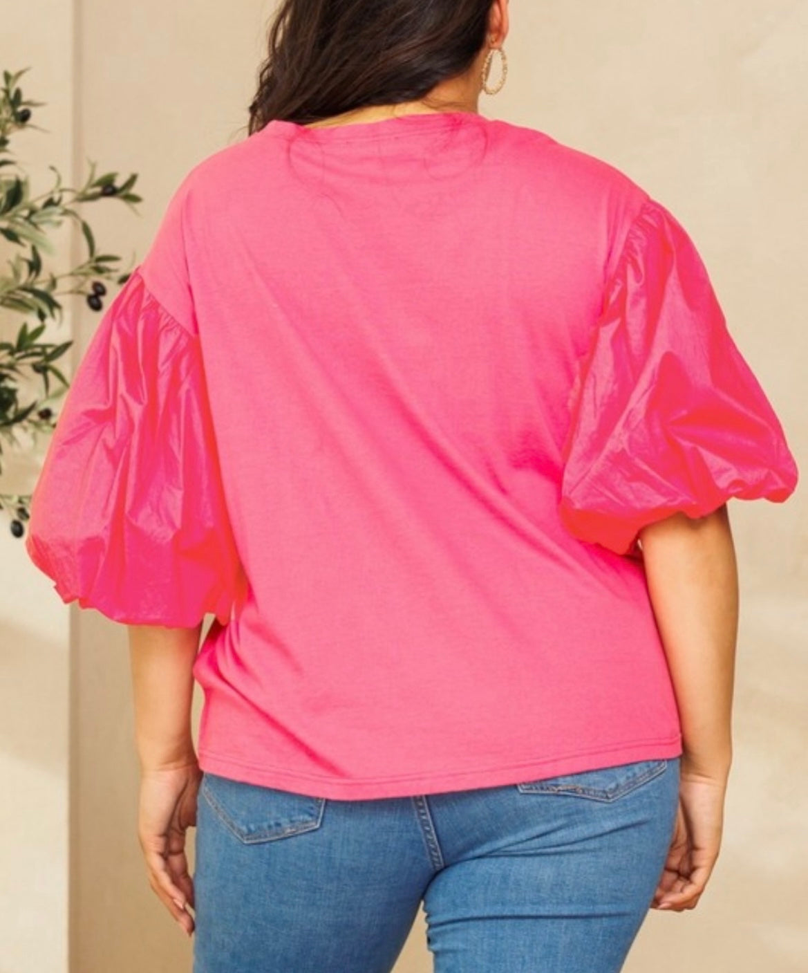 Pink Puff Sleeve Top