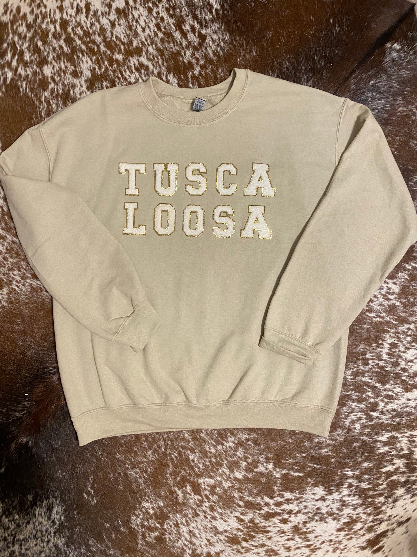 Tan Tuscaloosa Chenille Letter Sweatshirt