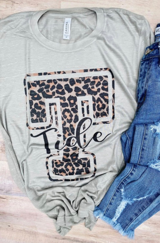 White/Gray Marble Leopard Tide Tee