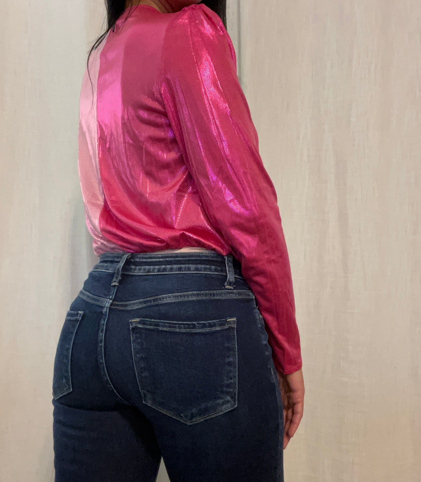 Fuchsia/Pink Color Block Bodysuit